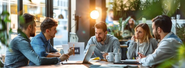 A new team is being taught about what is knowledge management